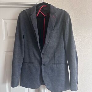 Zara Charcoal Blazer with Red Accents